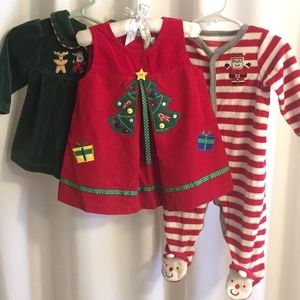 Christmas jumper,shirt, and sleeper 6mo.